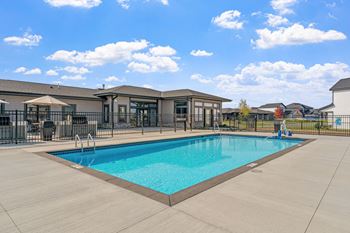 Resort-style outdoor swimming pool